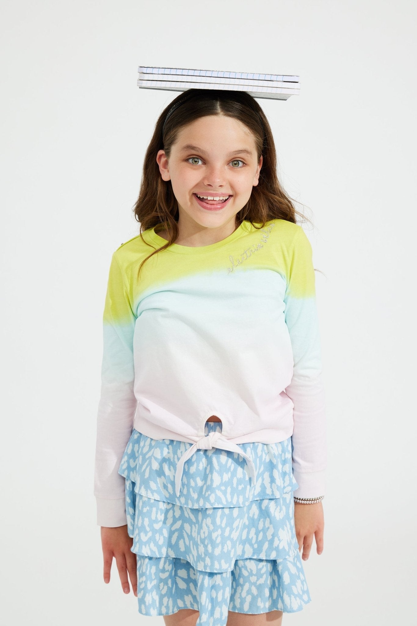 Spots Chambray Tiered SkirtBOTTOMSRockets of Awesome