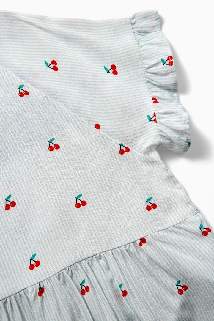 Cherry Striped Poplin Top