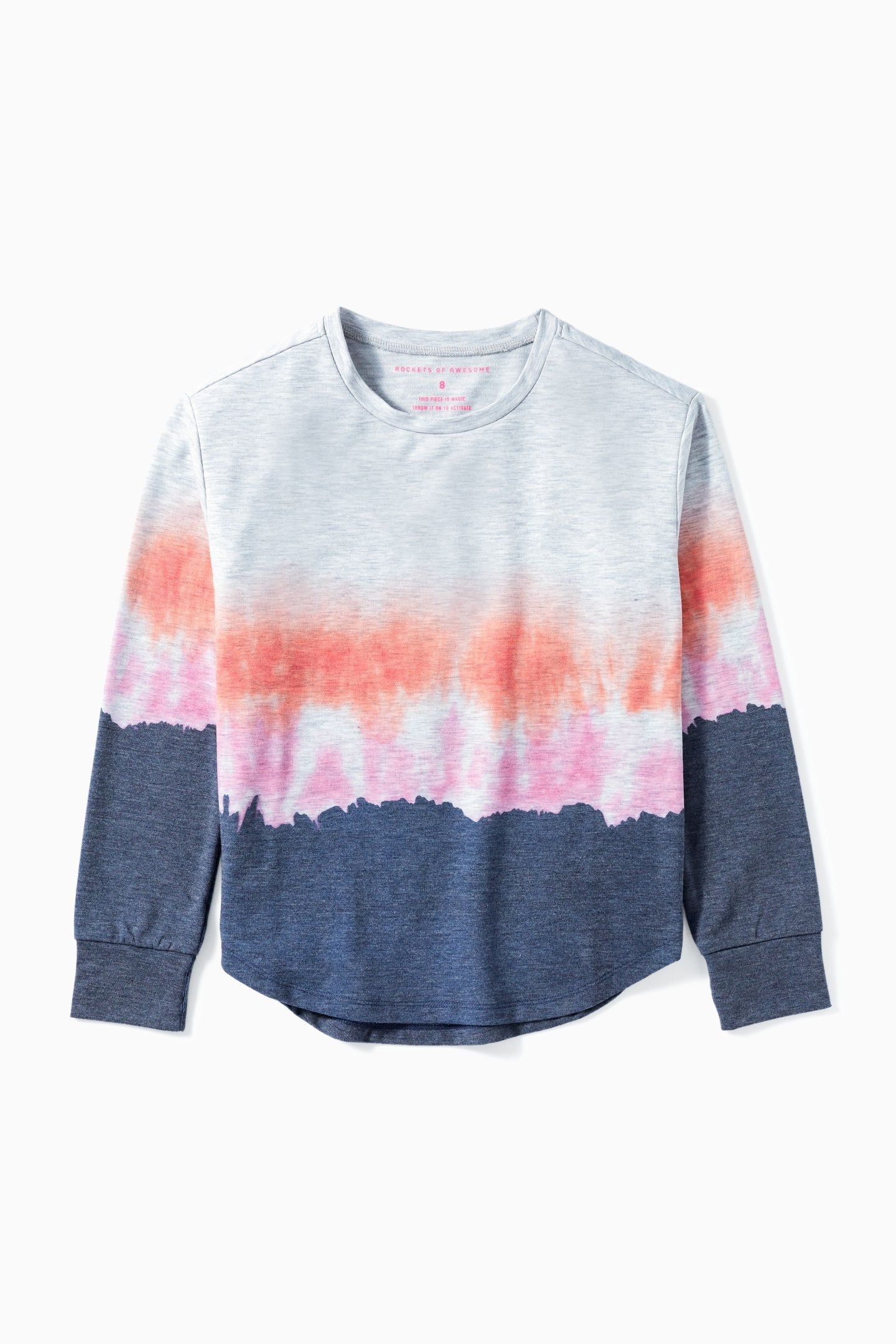 Tie Dye Terry Pullover Ultra Light Heather Grey