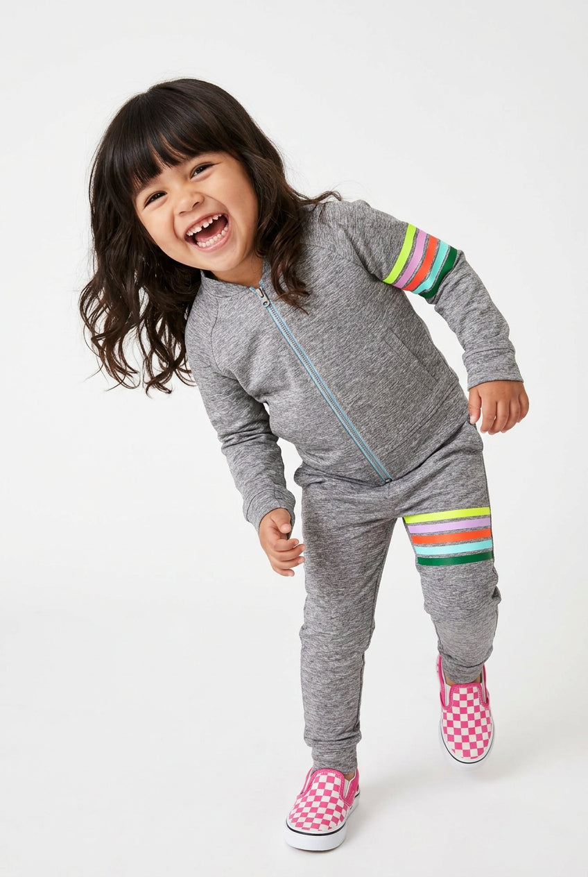 Rainbow Stripe Zip Tech Track Jacket - FINAL SALE