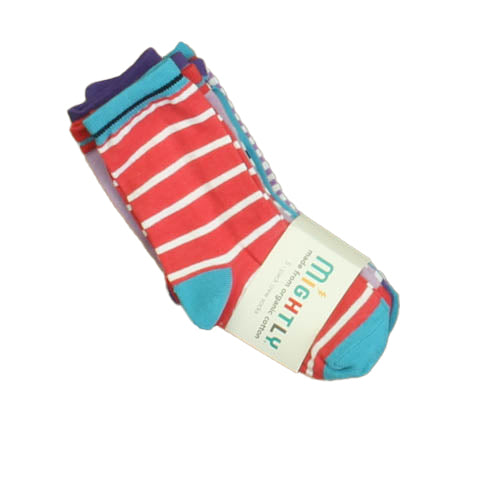 Pre-owned Pink | Turquoise | Purple Stripe Socks size: 10-11 Toddler