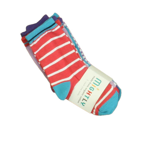 Pre-owned Pink | Turquoise | Purple Stripe Socks size: 10-11 Toddler Pink | Turquoise | Purple Stripe