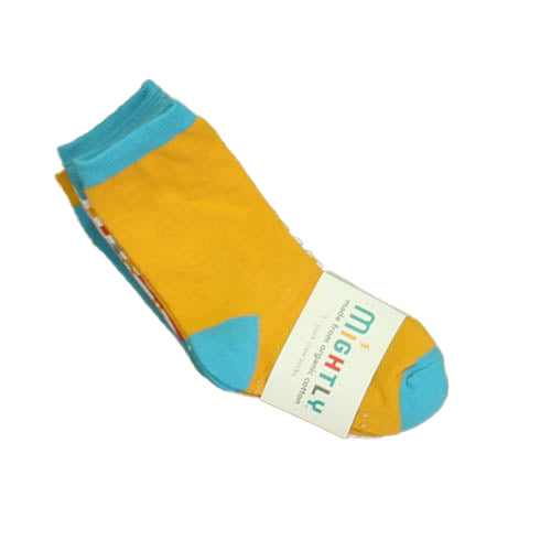 Pre-owned Teal | Yellow | Red Stripe Socks size: 10-11 Toddler