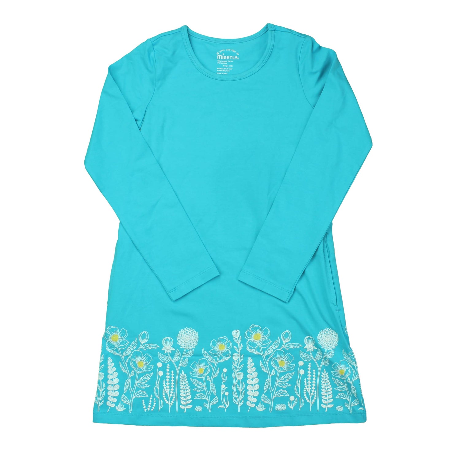 Pre-owned Blue | White | Yellow | Flowers Dress size: 10 Years Blue | White | Yellow | Flowers