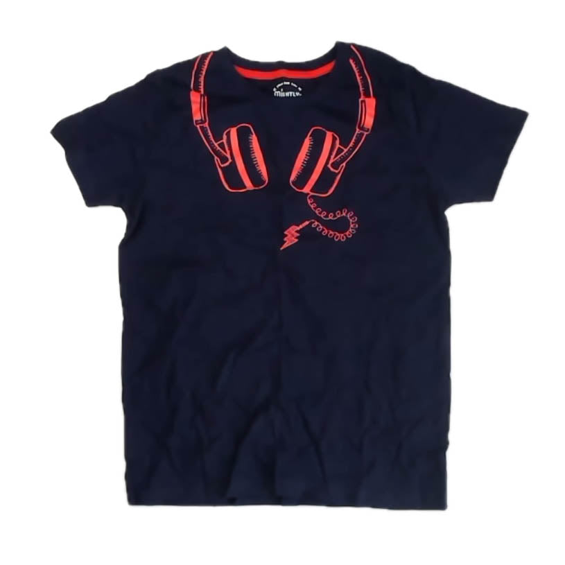 Pre-owned Navy Headphones T-Shirt size: 12 Years Navy Headphones