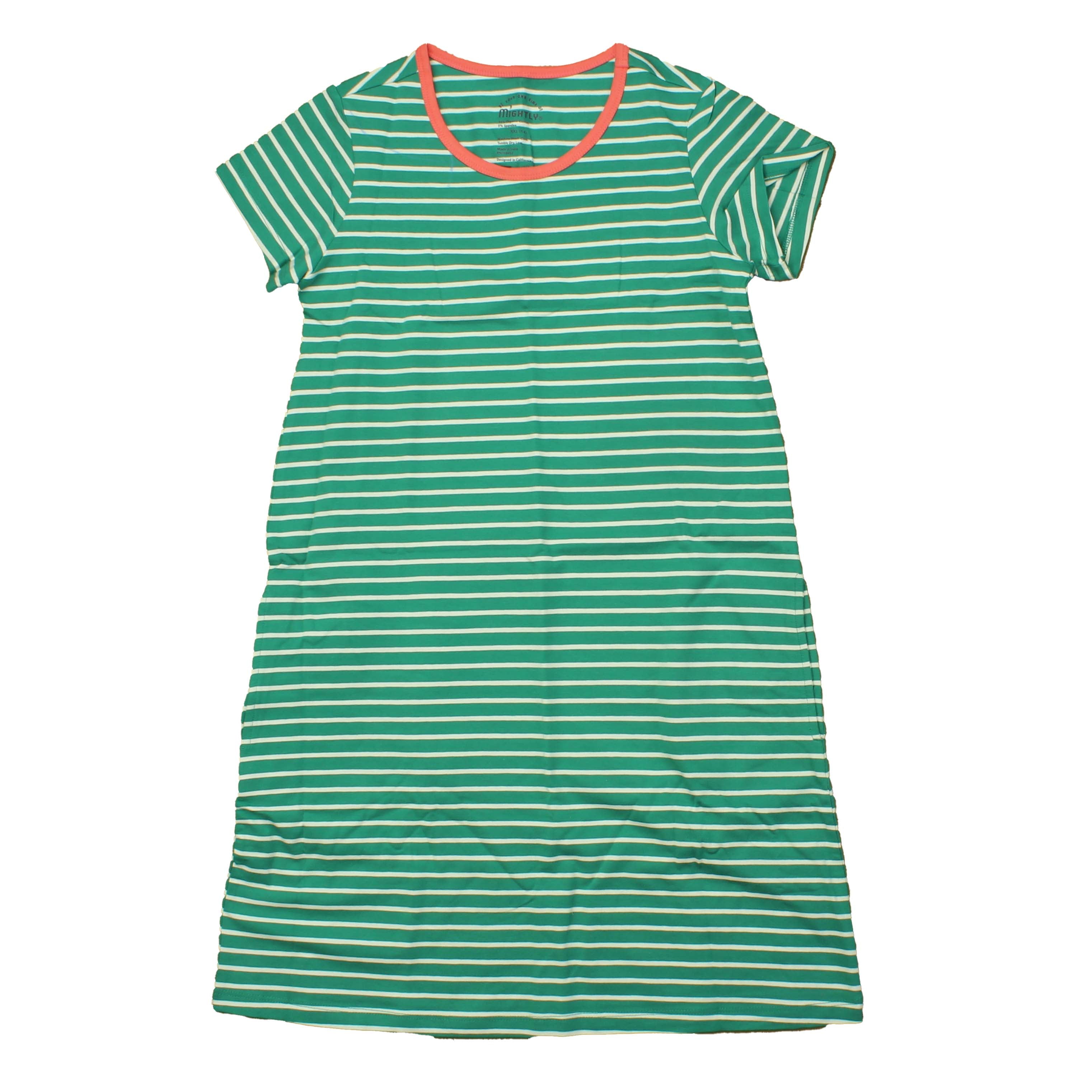 Pre-owned Green | White | Stripes Dress size: 14 Years Green | White | Stripes