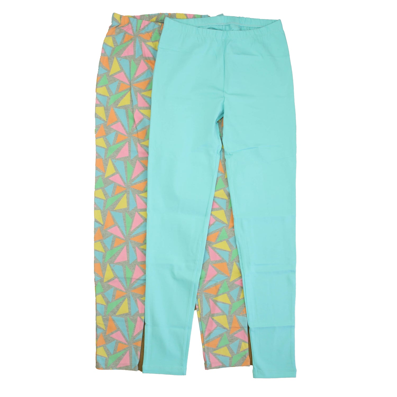 Pre-owned Turquoise | Gray Leggings size: 14 Years Turquoise | Gray