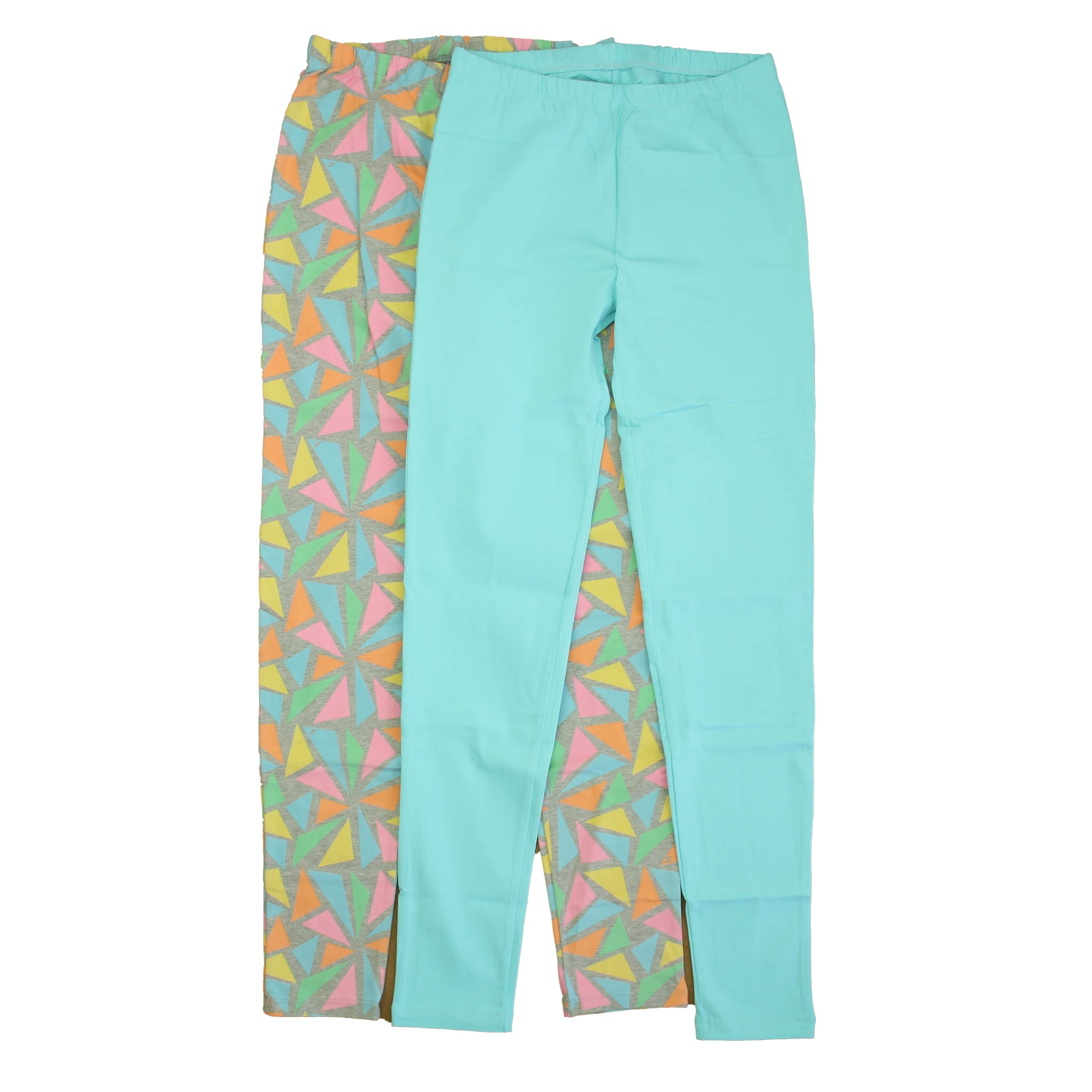 Pre-owned Turquoise | Gray Leggings size: 14 Years Turquoise | Gray
