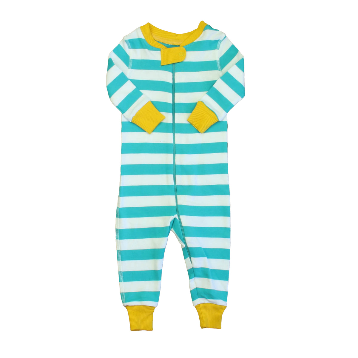 Pre-owned Teal Stripe 1-piece Non-footed Pajamas size: 18-24 Months Teal Stripe