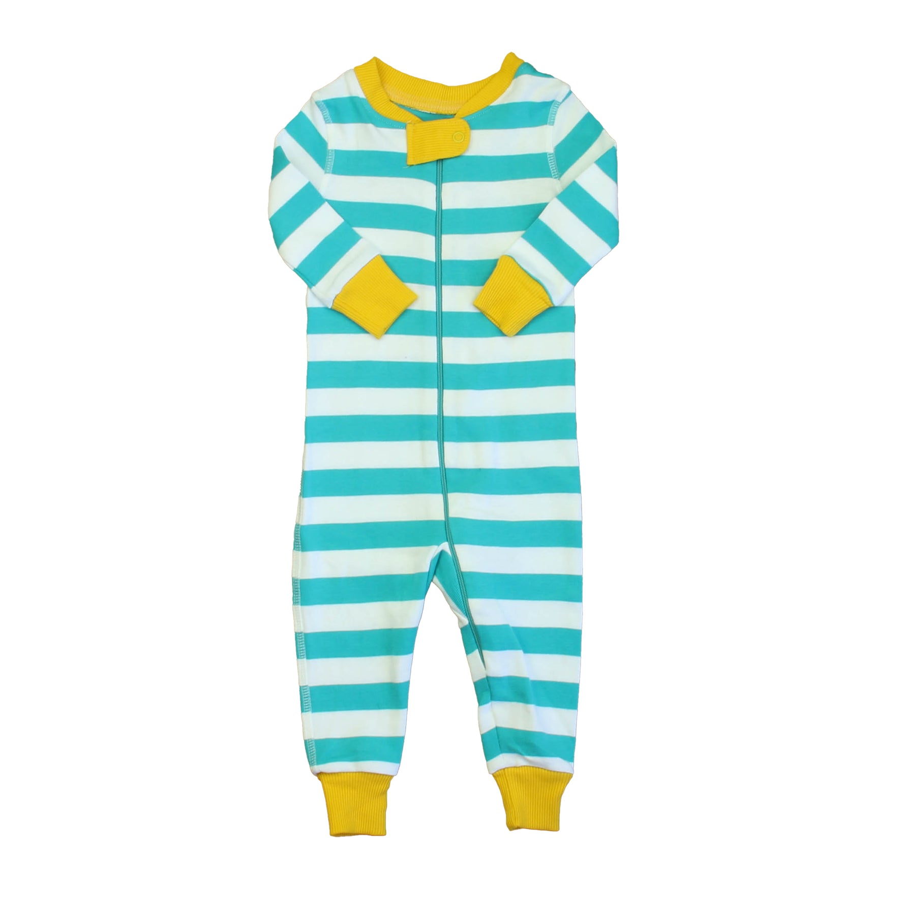 Pre-owned Teal Stripe 1-piece Non-footed Pajamas size: 18-24 Months Teal Stripe