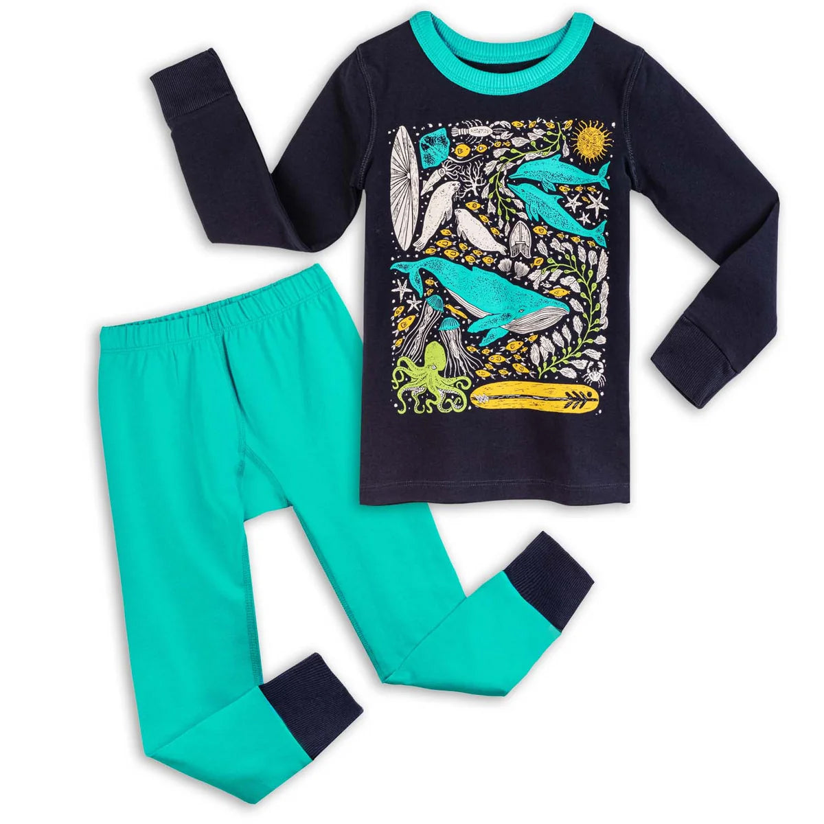 Pre-owned Blue Fish 2-piece Pajamas size: 2-5T Blue Fish
