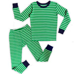 Pre-owned Green Stripe 2-piece Pajamas size: 2-5T Green Stripe