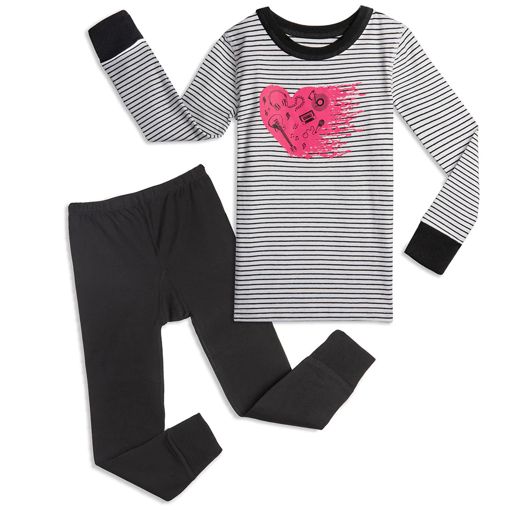 Pre-owned I Love Rock n Roll PJ Set size: 2-5T I Love Rock n Roll