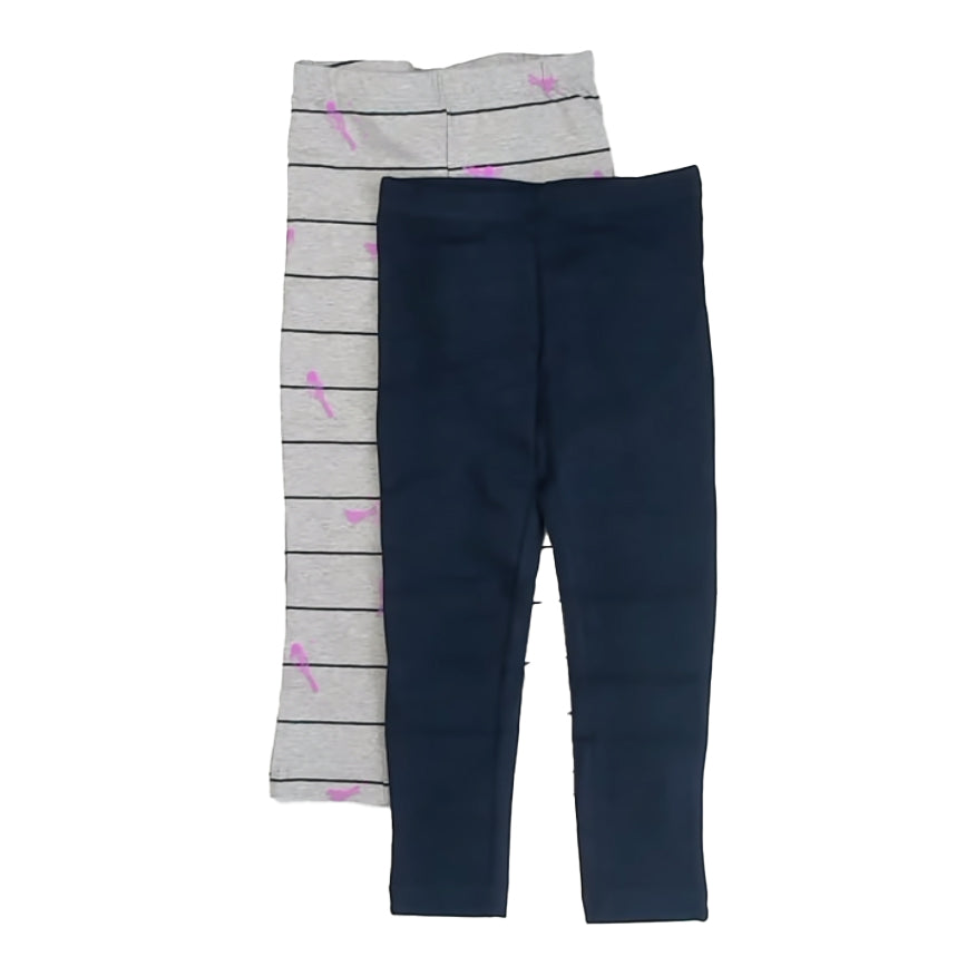 New Without Tags Navy | Gray Stripe Leggings size: 2-5T Navy | Gray Stripe