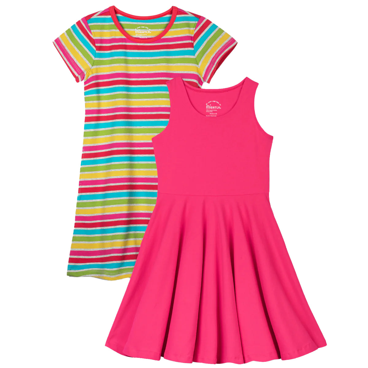 Pre-owned Rainbow Stripe Dress size: 2-5T