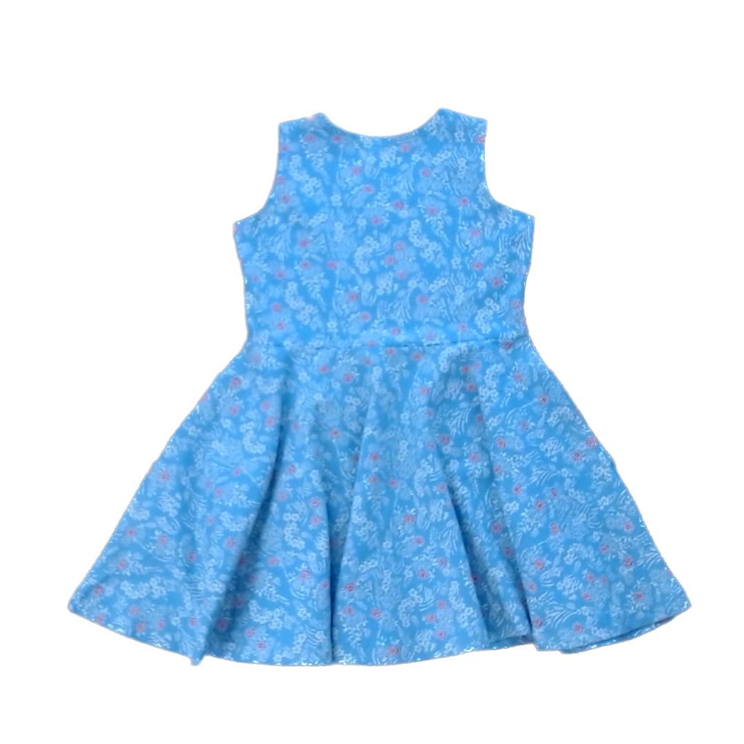 Pre-owned Blue | White and Red Flowers Dress size: 2T Blue | White and Red Flowers