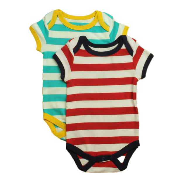 Pre-owned Red | Turquoise Stripe Onesie size: 3-6 Months Red | Turquoise Stripe