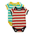 Pre-owned Red | Turquoise Stripe Onesie size: 3-6 Months Red | Turquoise Stripe