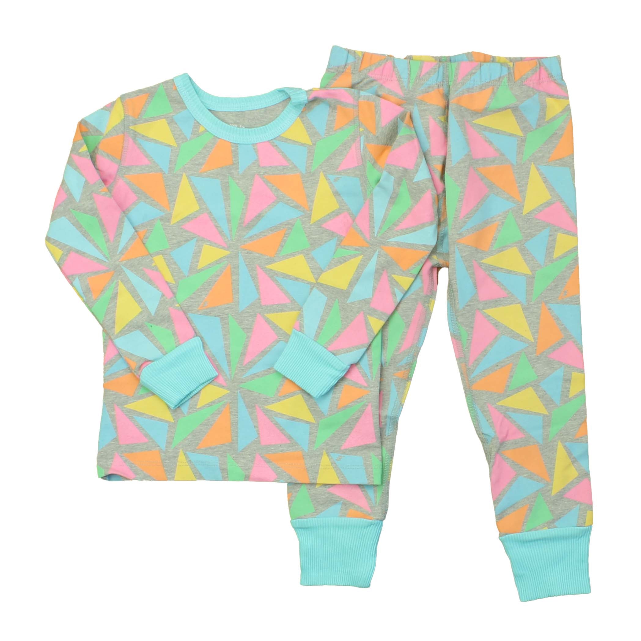 Pre-owned Grey | Multi | Triangles PJ Set size: 3T
