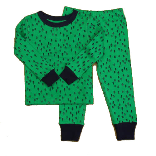 Pre-owned Green | Navy Trees PJ Set size: 4T Green | Navy Trees