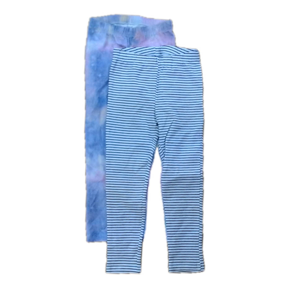 Pre-owned Purple | Pink Tie Dye | Black Stripe Leggings size: 4T Purple | Pink Tie Dye | Black Stripe