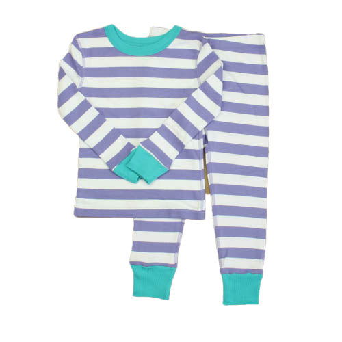 Pre-owned Purple Stripe PJ Set size: 4T Purple Stripe
