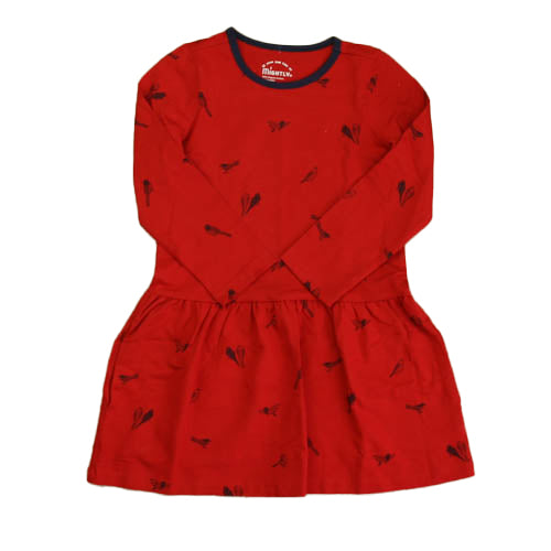 Pre-owned Red | Navy Birds Dress size: 4T