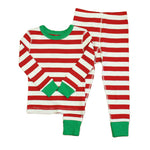Pre-owned Red | White | Green Stripe PJ Set size: 4T Red | White | Green Stripe