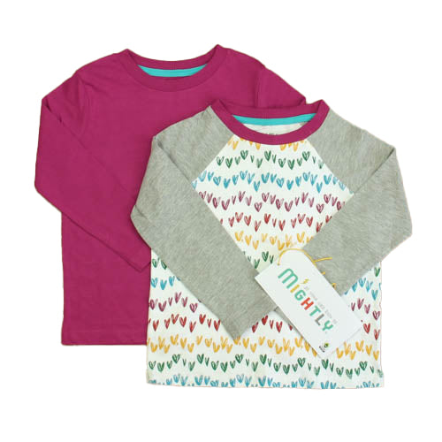Pre-owned White | Gray Maroon Hearts T-Shirt size: 4T