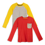Pre-owned Gray | Red | Yellow Long Sleeve T-Shirt size: 6-14 Years Gray | Red | Yellow