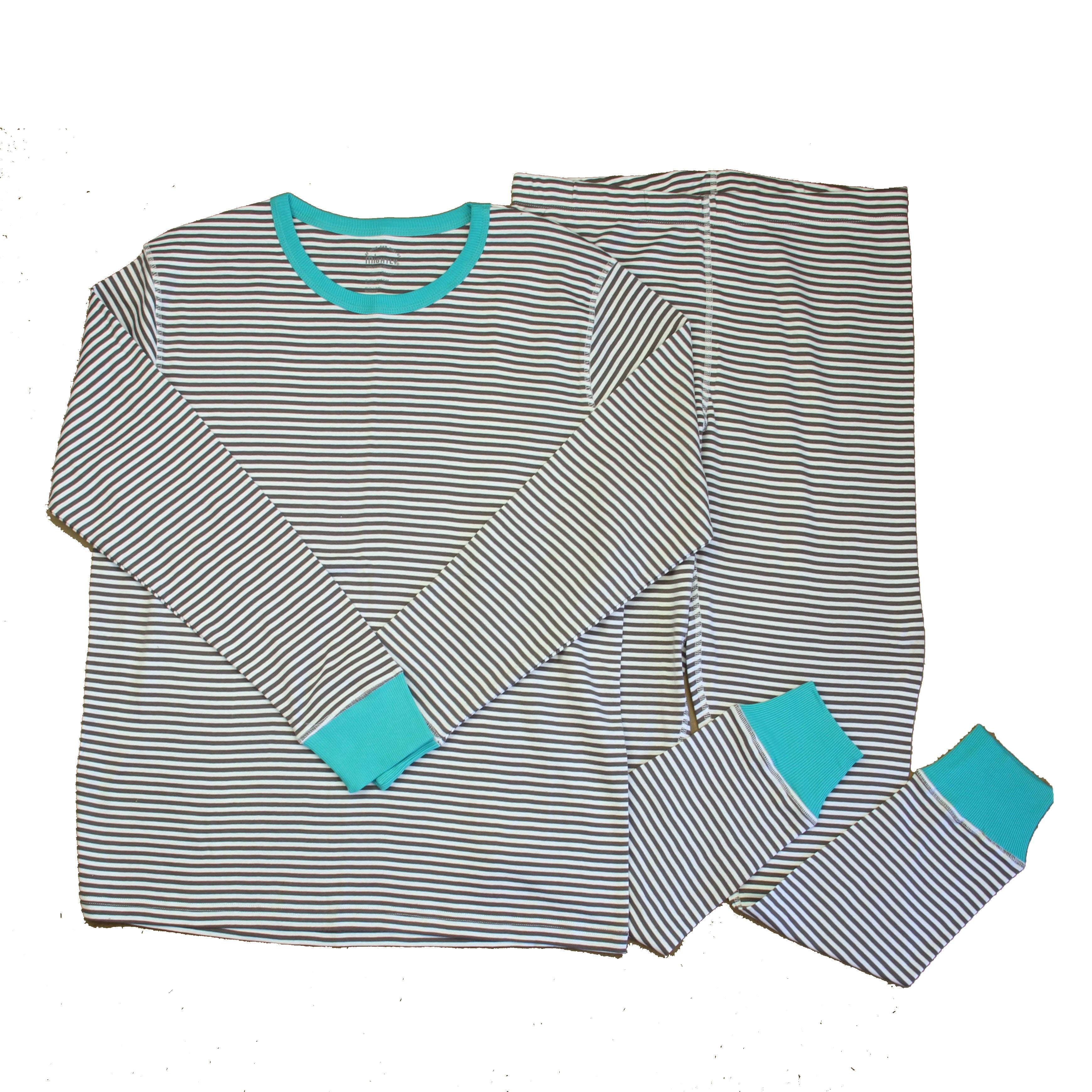 Pre-owned Gray | White Turquoise PJ Set size: 6-14 Years Gray | White Turquoise