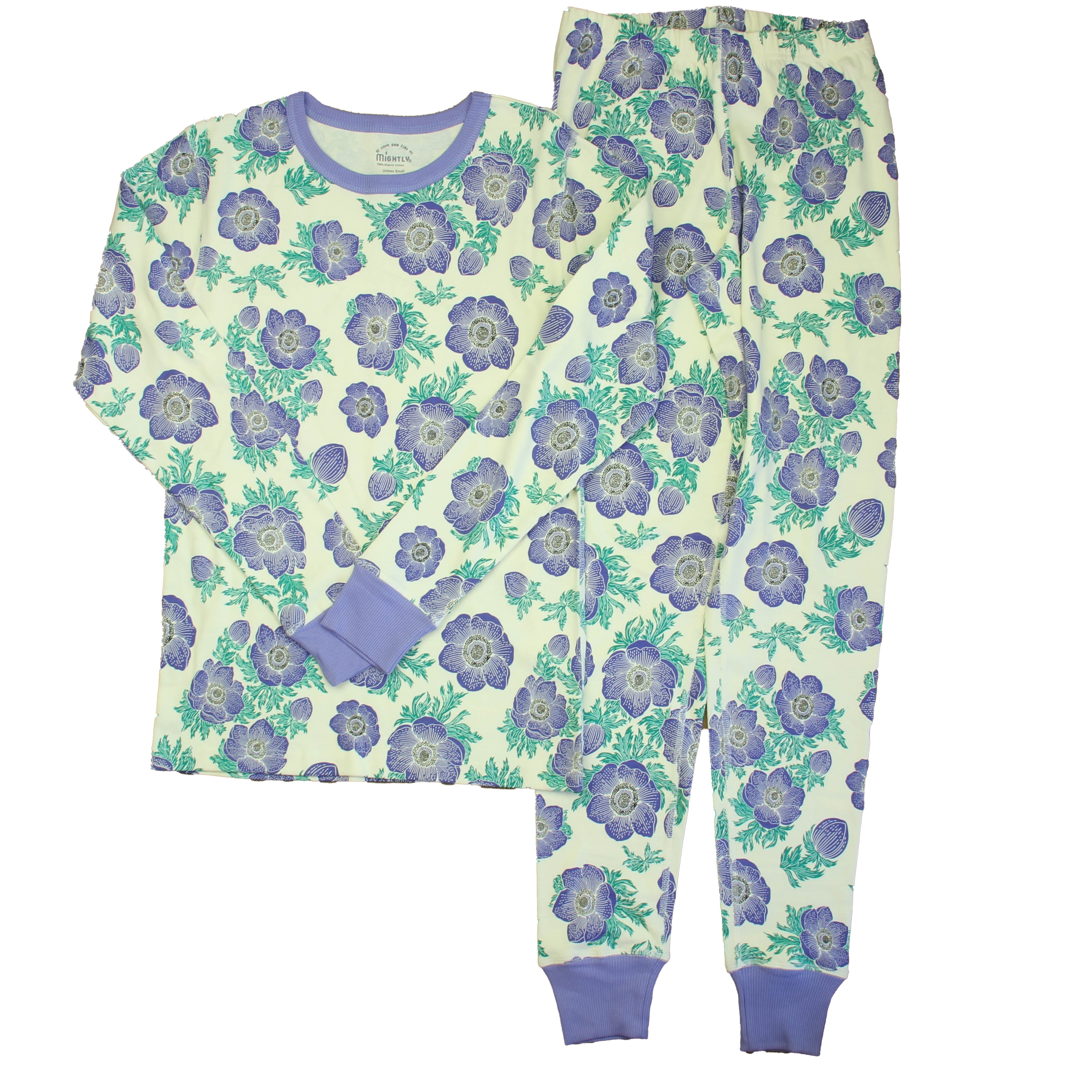 Pre-owned Ivory | Purple Hydrangea PJ Set size: 6-14 Years Ivory | Purple Hydrangea