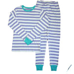 Pre-owned Ivory | Purple Stripe PJ Set size: 6-14 Years Ivory | Purple Stripe