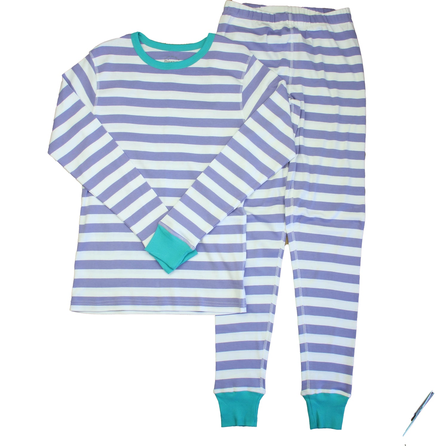 Pre-owned Ivory | Purple Stripe PJ Set size: 6-14 Years Ivory | Purple Stripe