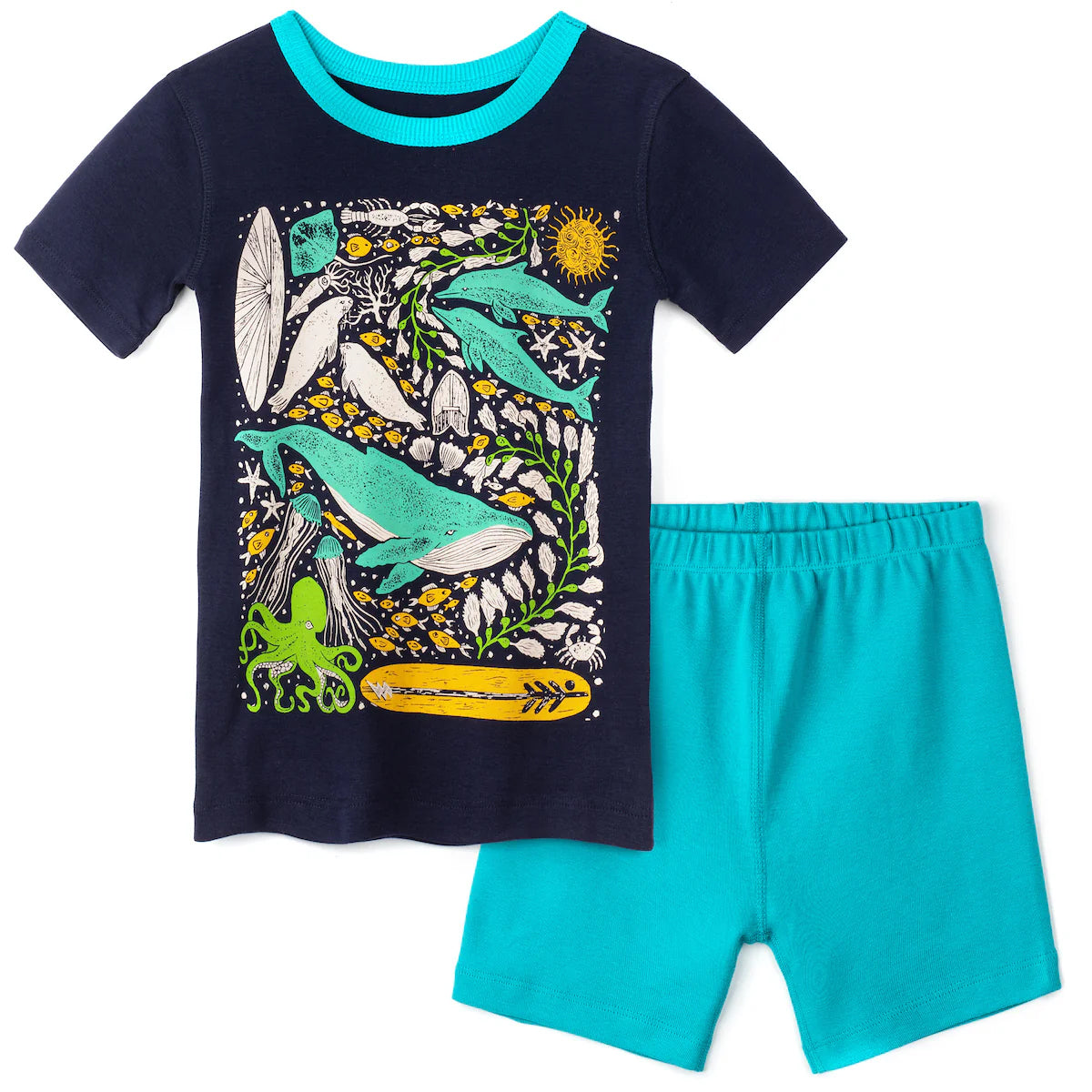 New Without Tags Navy | Turquoise 2-piece Pajamas size: 6-14 Years Navy | Turquoise