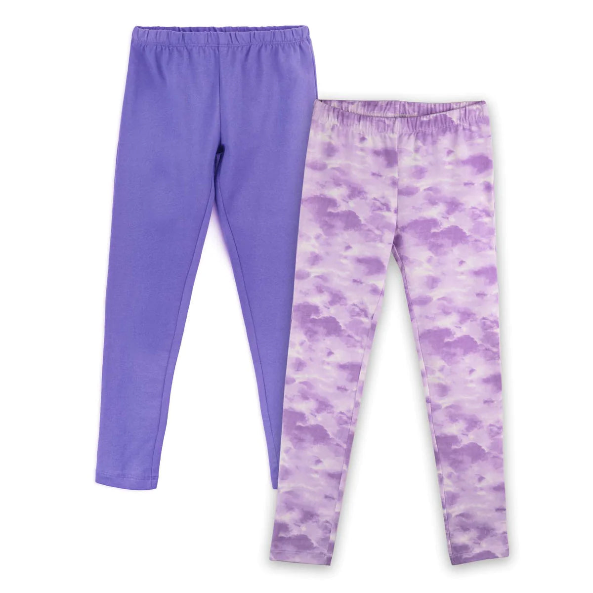 Pre-owned Purple & Lilac Cloud Leggings size: 6-14 Years