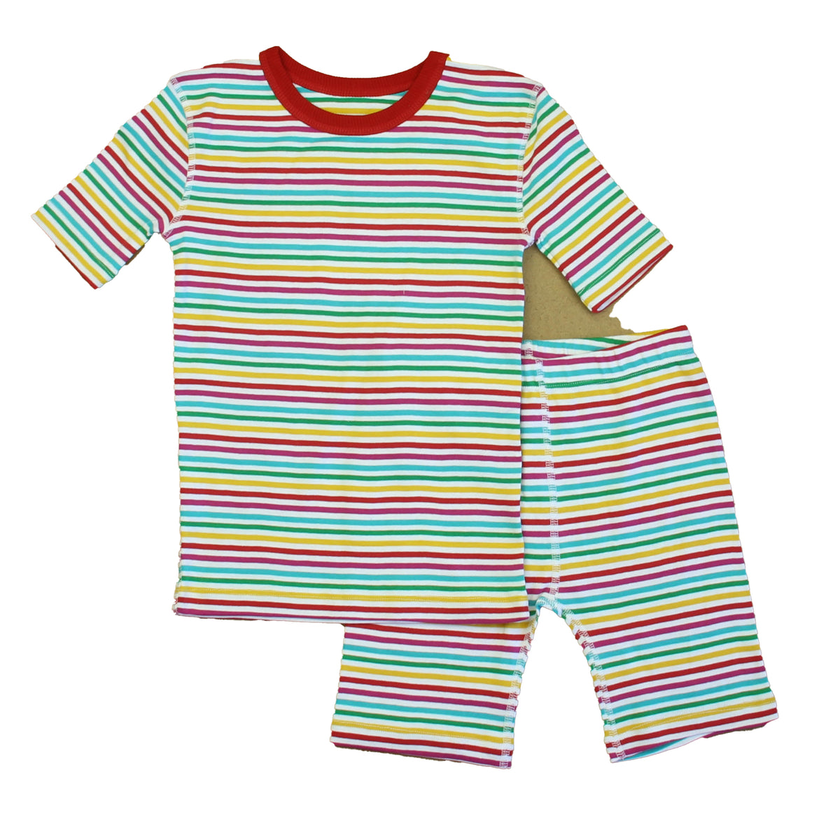 Pre-owned Rainbow Stripe PJ Set size: 6-14 Years Rainbow Stripe