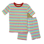 Pre-owned Rainbow Stripe PJ Set size: 6-14 Years Rainbow Stripe