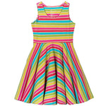Pre-owned Rainbow Stripe Dress size: 6-14 Years Rainbow Stripe