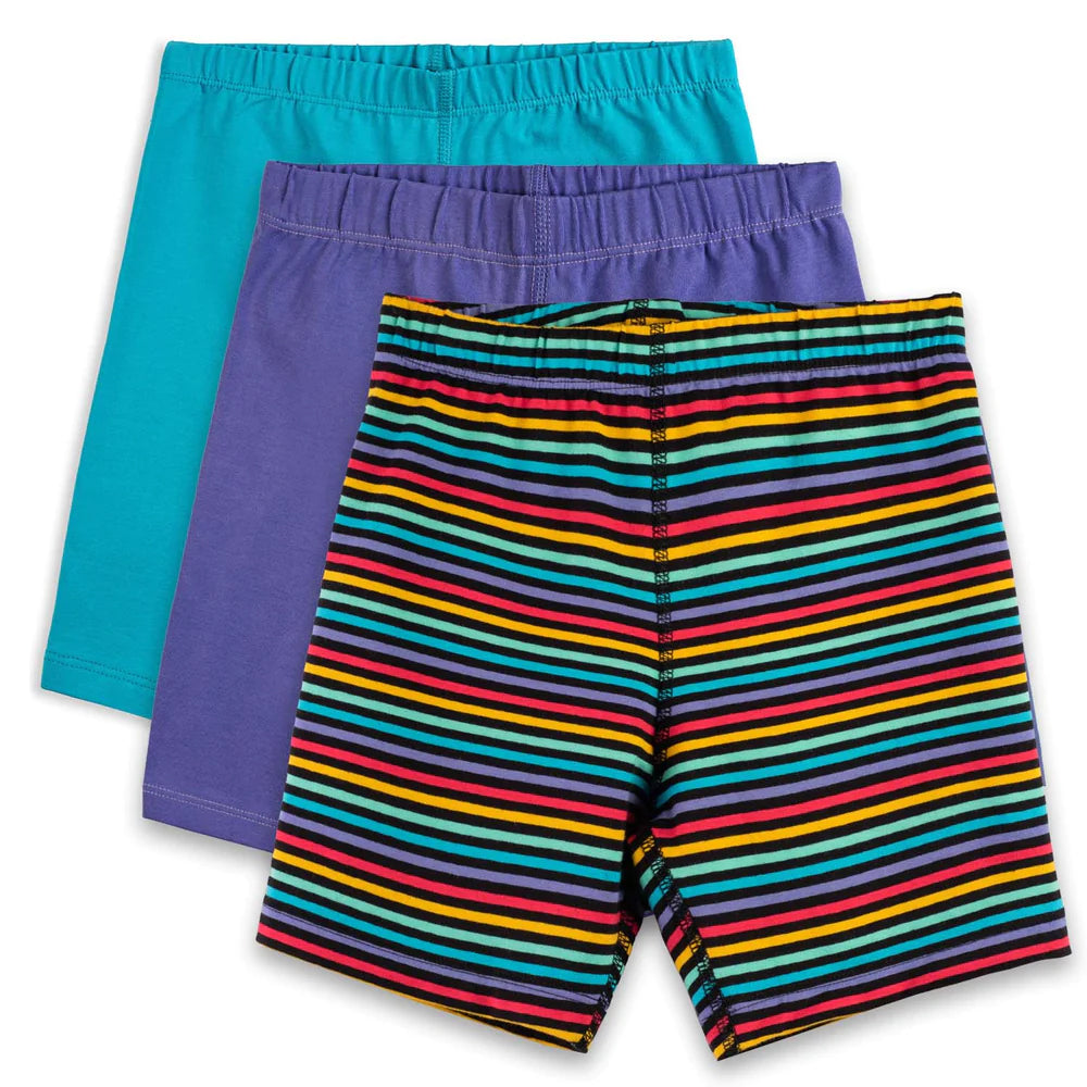 Pre-owned Turquoise | Purple | Black Stripe Shorts size: 6-14 Years
