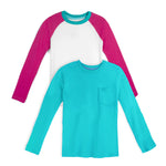 Pre-owned White | Purple | Turquoise Long Sleeve T-Shirt size: 6-14 Years White | Purple | Turquoise