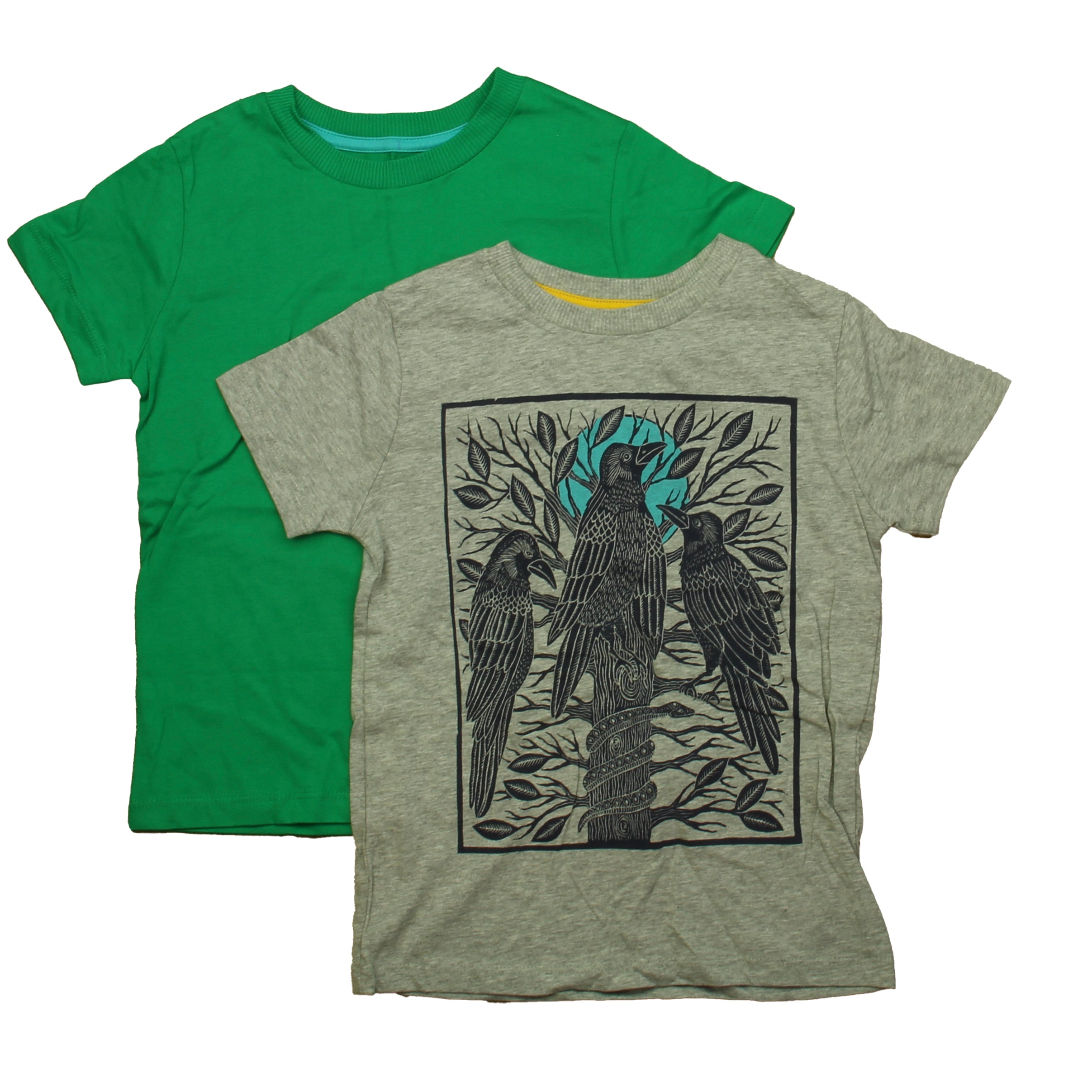 Pre-owned Gray | Green T-Shirt size: 6-7 Years