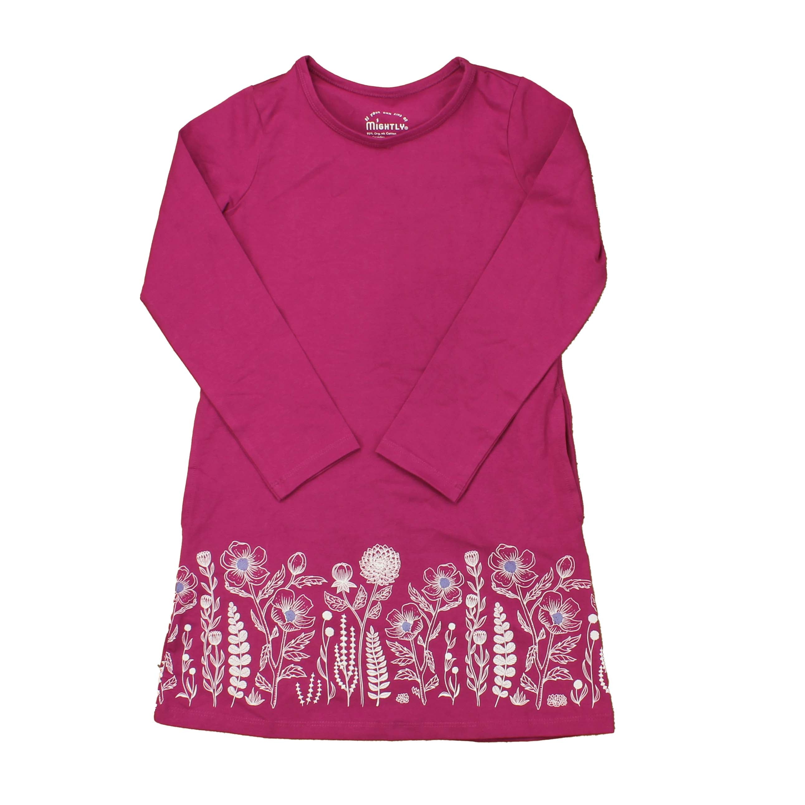 Pre-owned Magenta | White | Blue | Flowers Dress size: 6-7 Years Magenta | White | Blue | Flowers