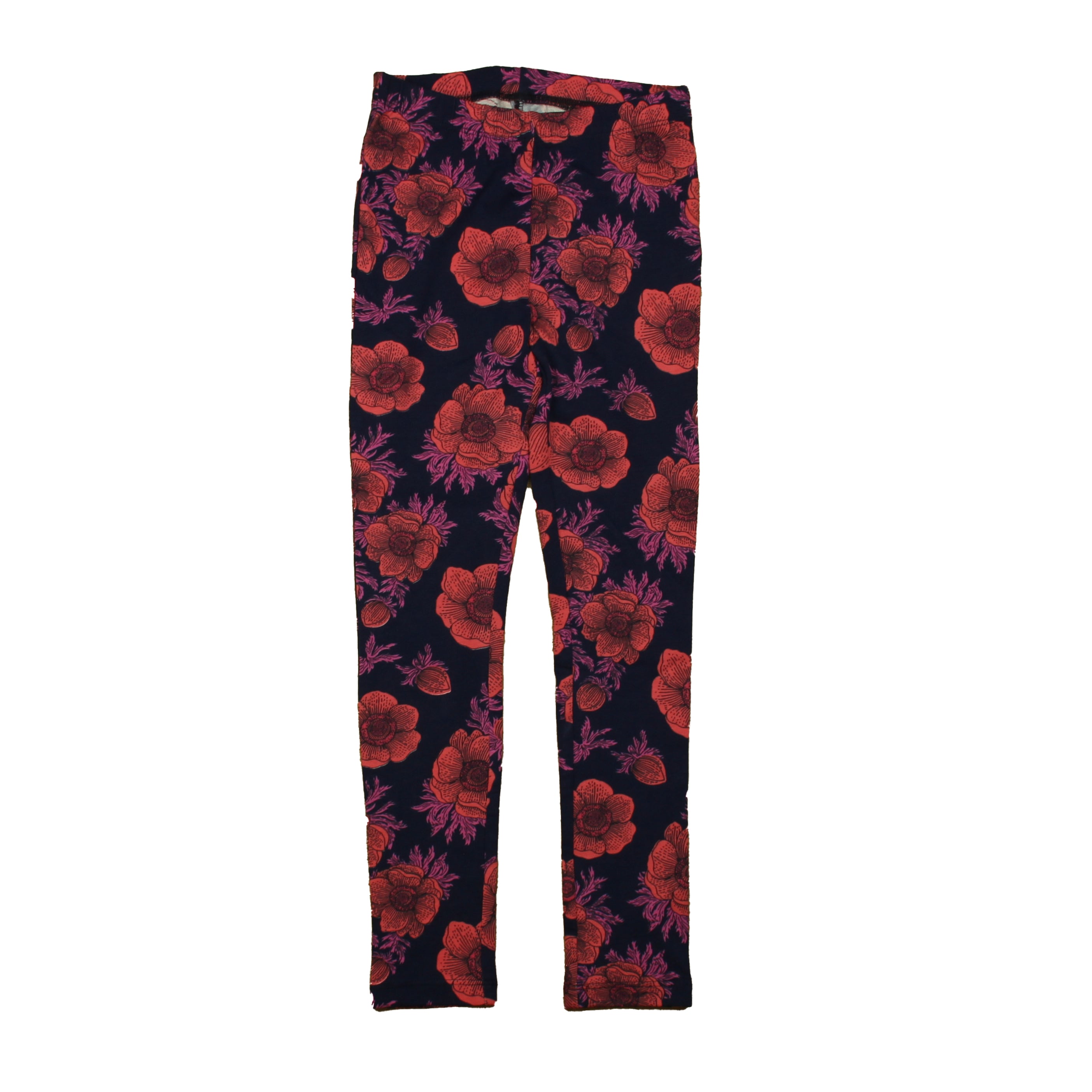 Pre-owned Navy Floral Leggings size: 6-7 Years Navy Floral