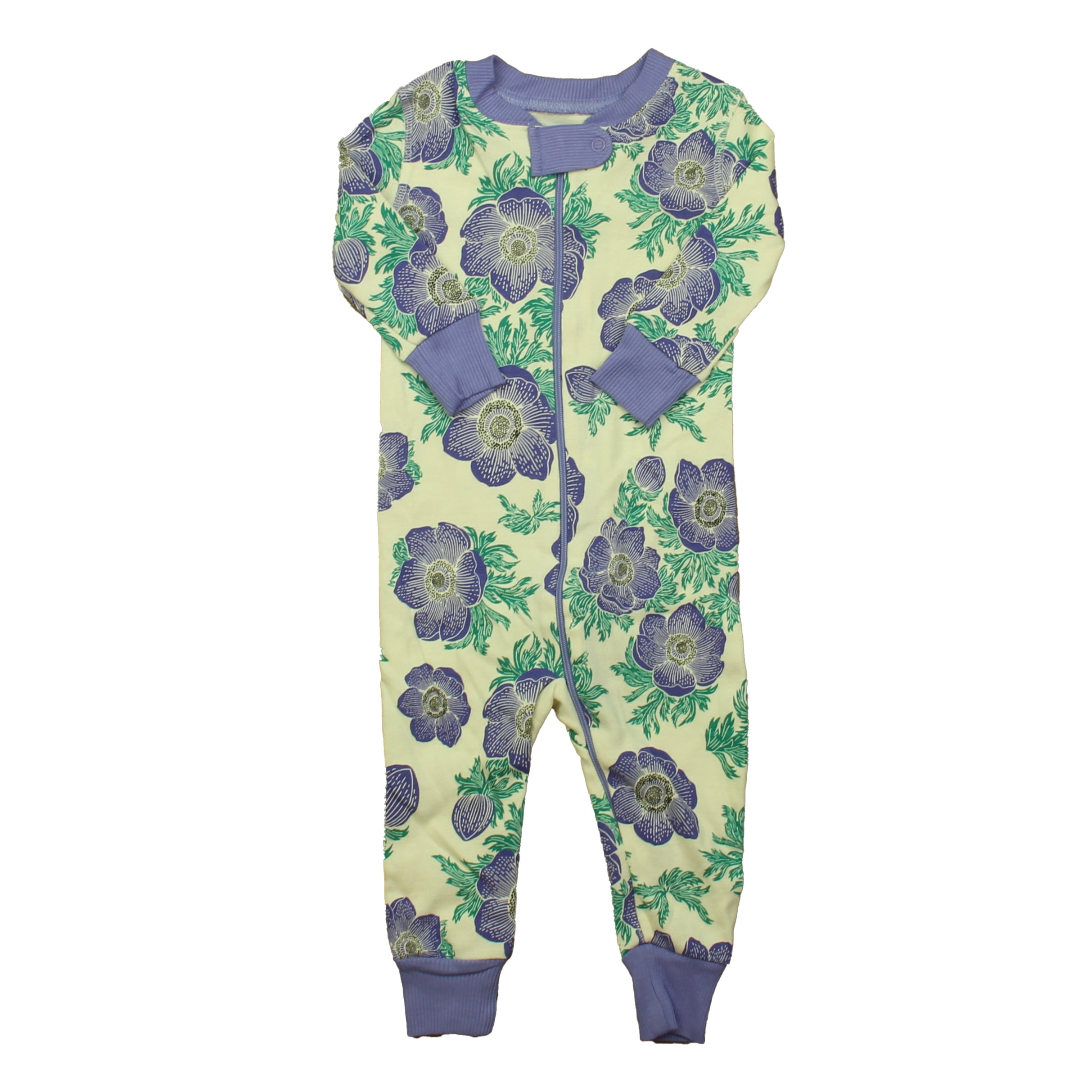 Pre-owned Ivory | Purple Hydrangea PJ Set size: 6-9 Months Ivory | Purple Hydrangea