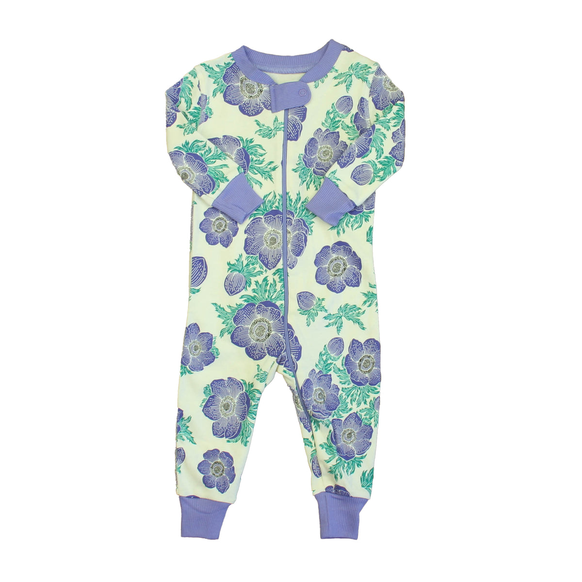 Pre-owned Ivory | Purple Hydrangea PJ Set size: 6-9 Months Ivory | Purple Hydrangea