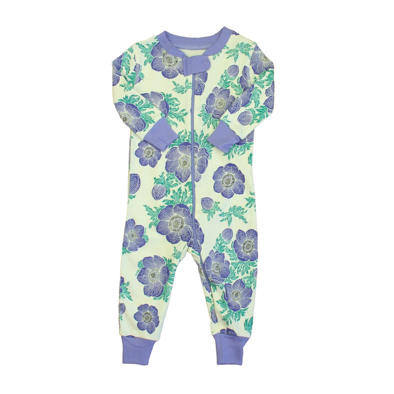 Pre-owned Ivory | Purple Hydrangea PJ Set size: 6-9 Months