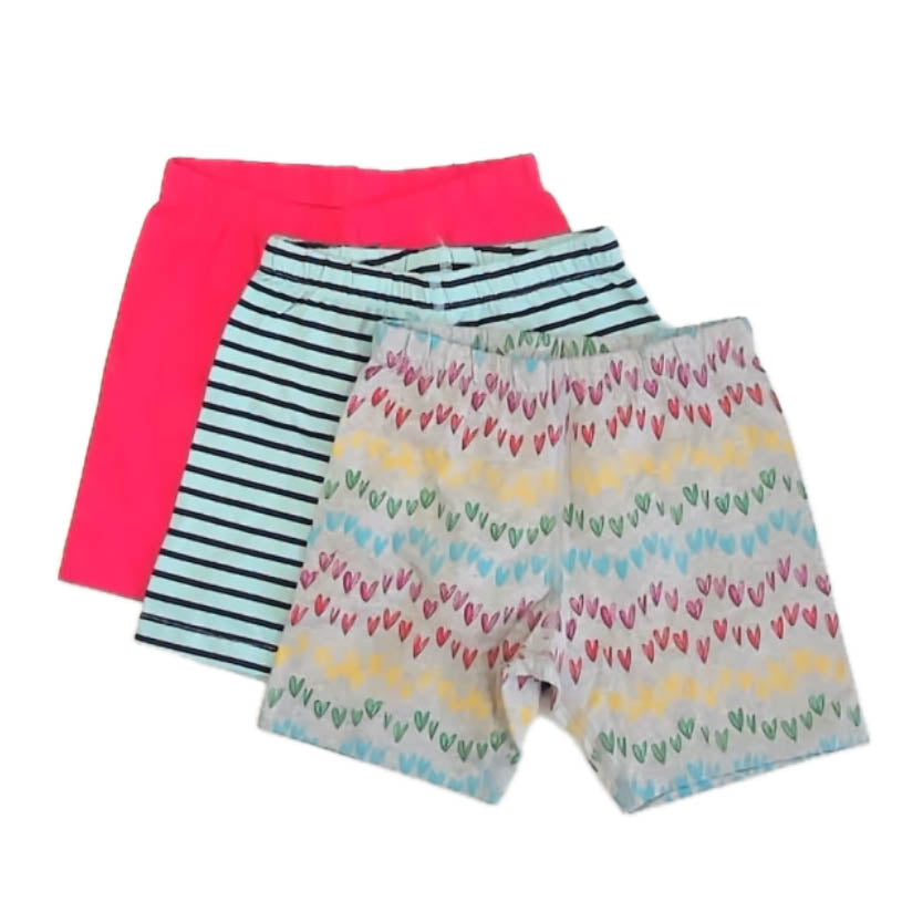 Pre-owned Gray Hearts | Aqua | Pink Shorts size: 8 Years Gray Hearts | Aqua | Pink