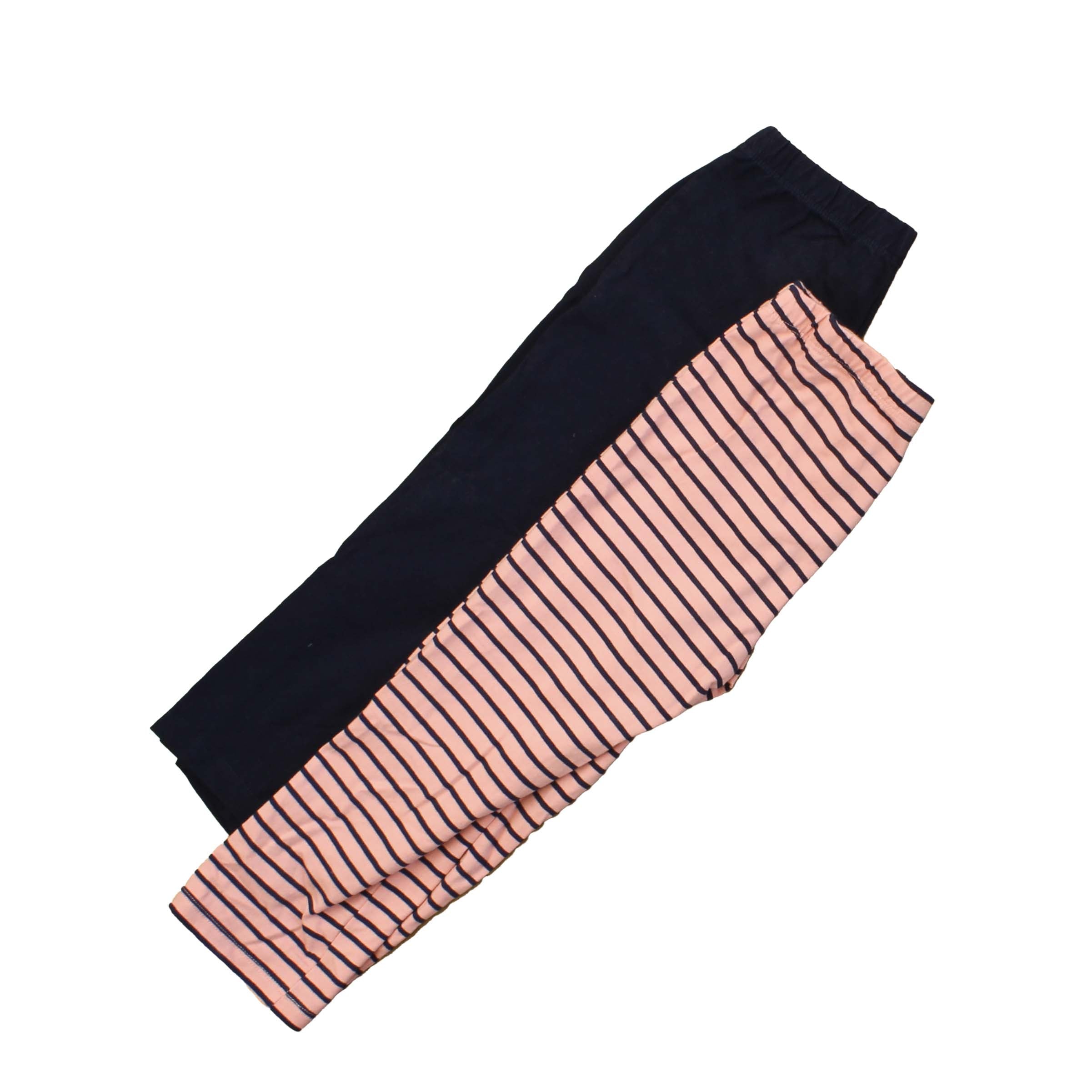 Pre-owned Navy | Pink | Stripes Leggings size: 8 Years Navy | Pink | Stripes