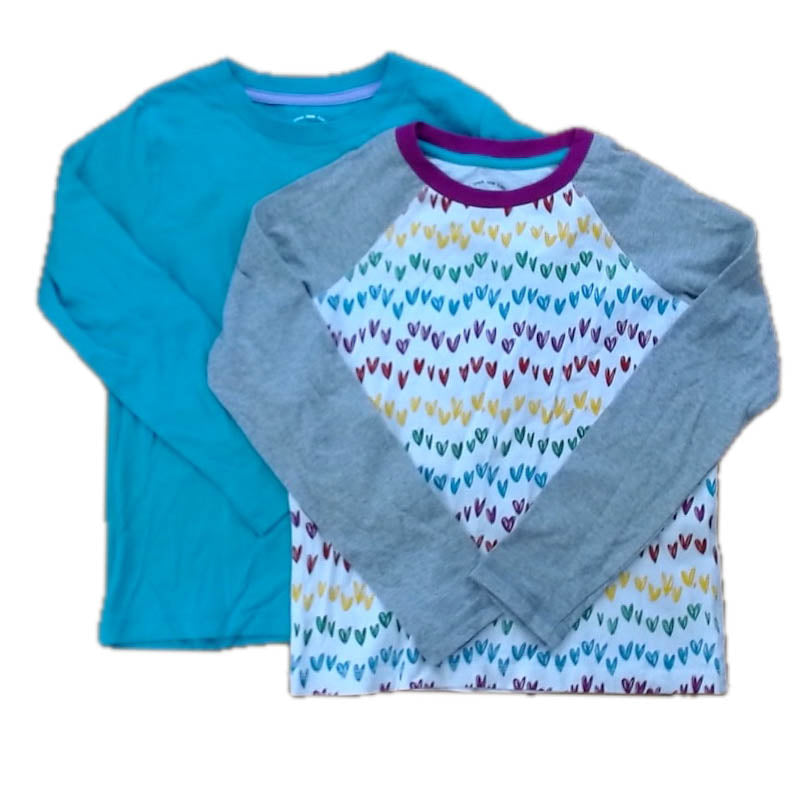 Pre-owned White | Gray Hearts | Turquoise Long Sleeve T-Shirt size: 8 Years White | Gray Hearts | Turquoise
